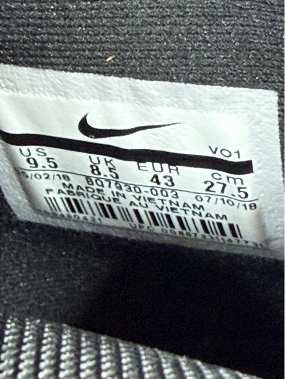 Nike Lunar Force 1 Men's Winterized Duckboot Triple Black Size 9.5BQ7930-003 Men